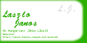 laszlo janos business card