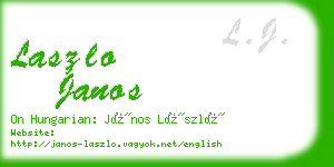 laszlo janos business card
